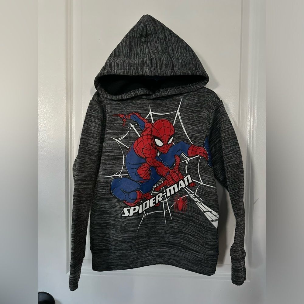 Marvel Spider Man Grey Boy Hoodie Size 6